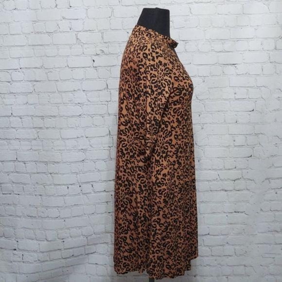 Choker Dress Cheetah Print Vfish 3/4 Sleeve - Picture 4 of 7